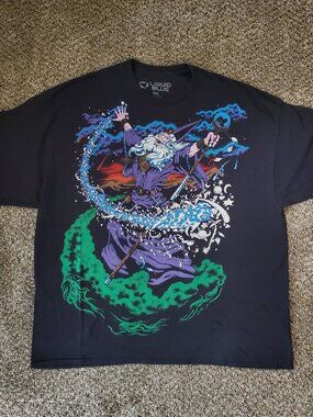 Liquid Blue Wizard Graphic Magic Vintage Style Shirt - 2XL
